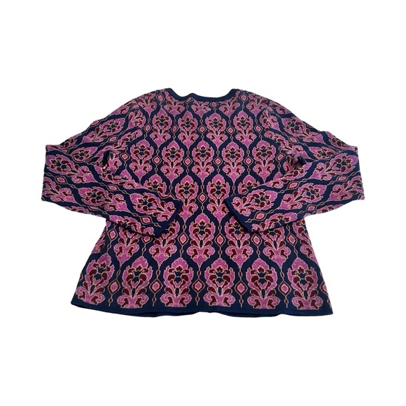 Lands End Small 6-8 Purple Blue Cardigan sweater Supmina Cotton Classic - Picture 3 of 3